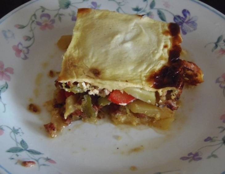 Erdäpfel-Paprika-Speck-Auflauf Erdäpfel-Paprika-Speck-Auflauf