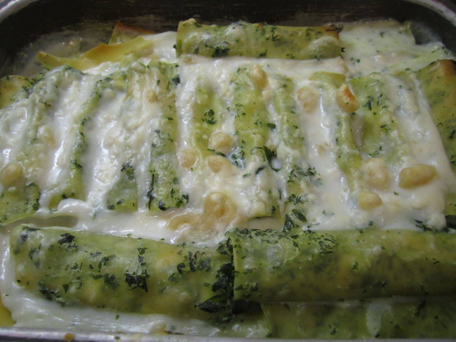 Cannelloni mit Bärlauch-Ricotta-Lachs Fülle