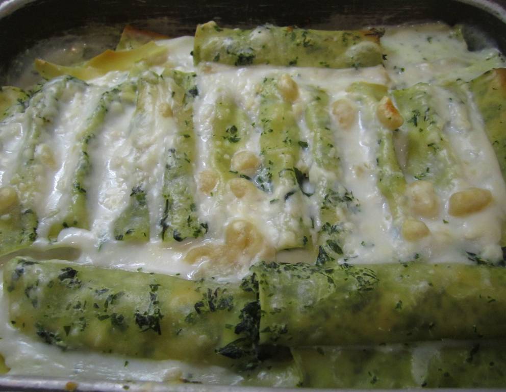 Cannelloni mit Bärlauch-Ricotta-Lachs Fülle Cannelloni mit Bärlauch-Ricotta-Lachs Fülle
