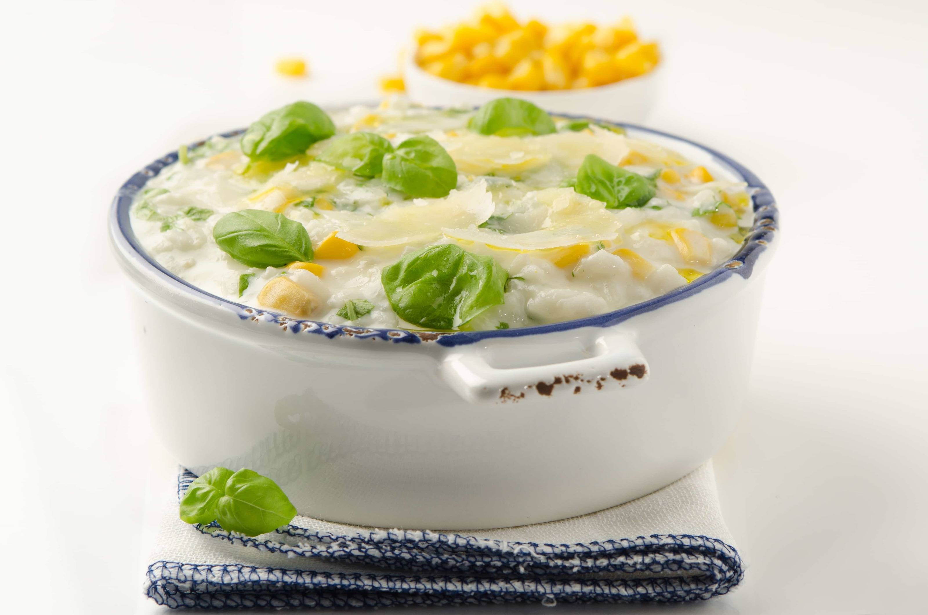 Risotto mit Mais und Basilikum Rezept