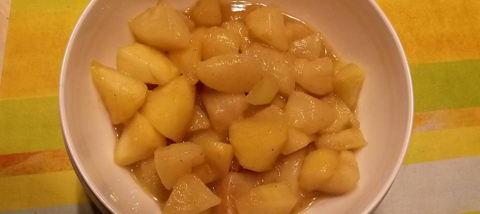 Glasierte Äpfel und Birnen