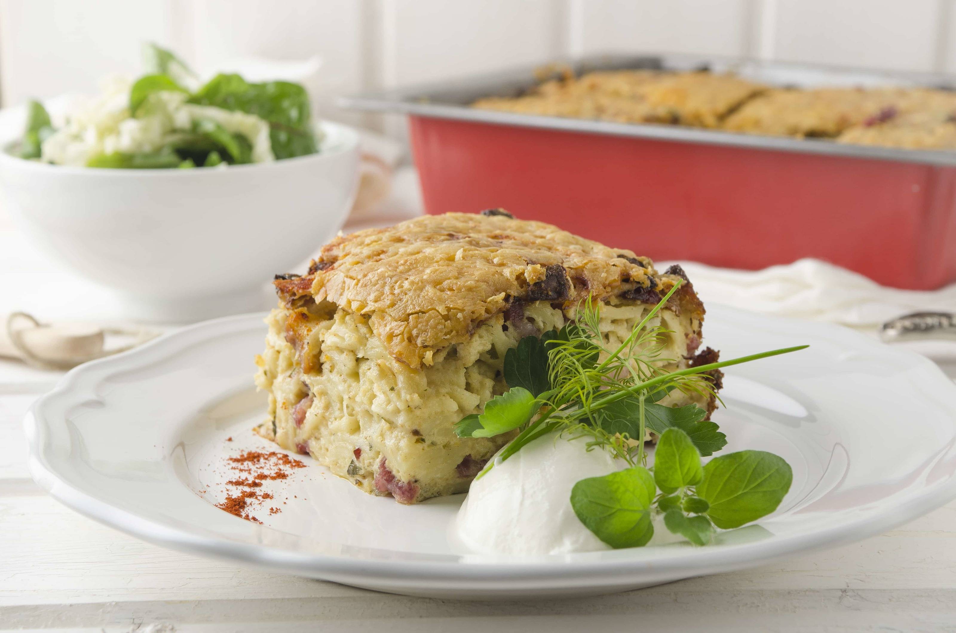 Überbackene Schinkenfleckerl Rezept