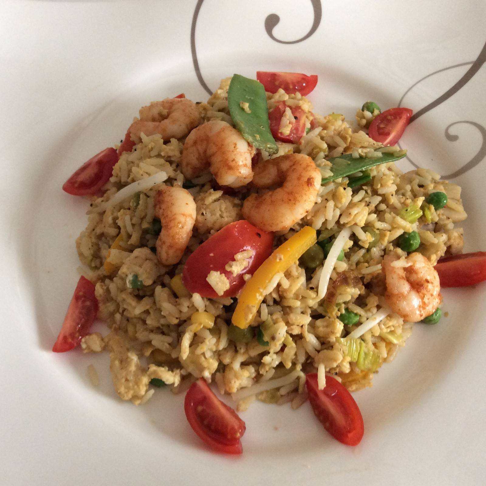 Gebratener Eierreis mit Shrimps Rezept - ichkoche