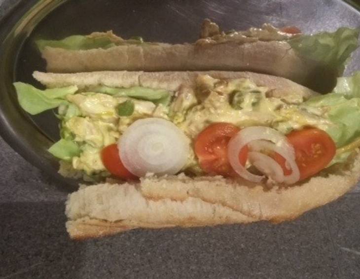 Hühnercurry Sandwich