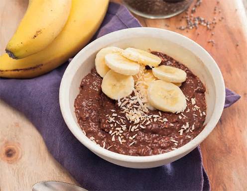 Overnight-Schoko-Chia mit Banane