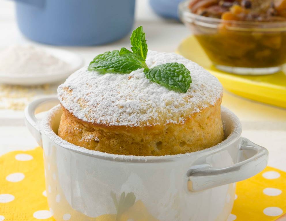Hirse-Topfen-Auflauf mit marinierten Marillen Hirse-Topfen-Auflauf mit marinierten Marillen