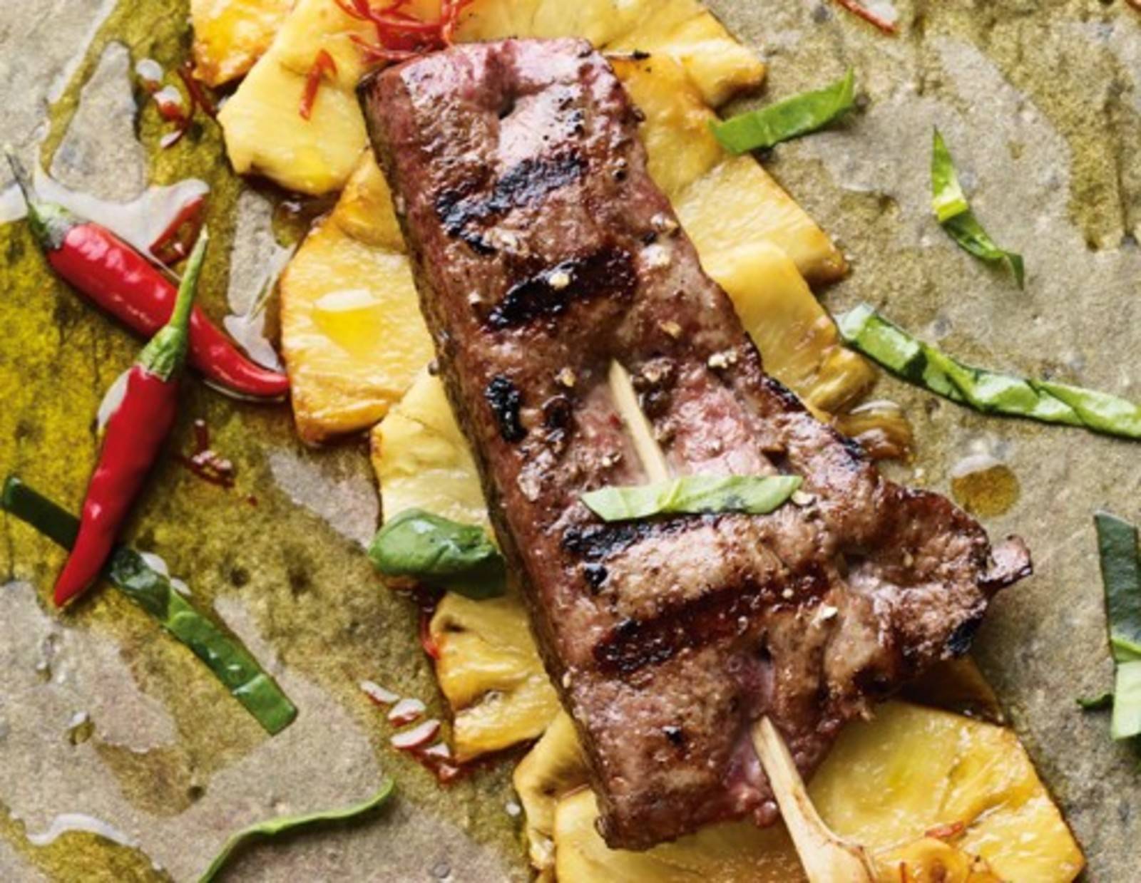 Gegrillte Kalbsleber mit Chili & Ananas Rezept