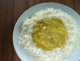 Seelachscurry mit Rhabarber Seelachscurry mit Rhabarber