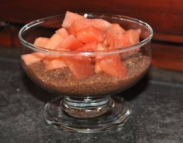 Chia Schoko-Kokos Pudding mit Wassermelone Chia Schoko-Kokos Pudding mit Wassermelone