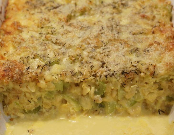 Gerstenschrotauflauf mit Sellerie Gerstenschrotauflauf mit Sellerie