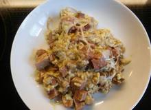 Leberkäsecurry mit Dinkelreis Leberkäsecurry mit Dinkelreis