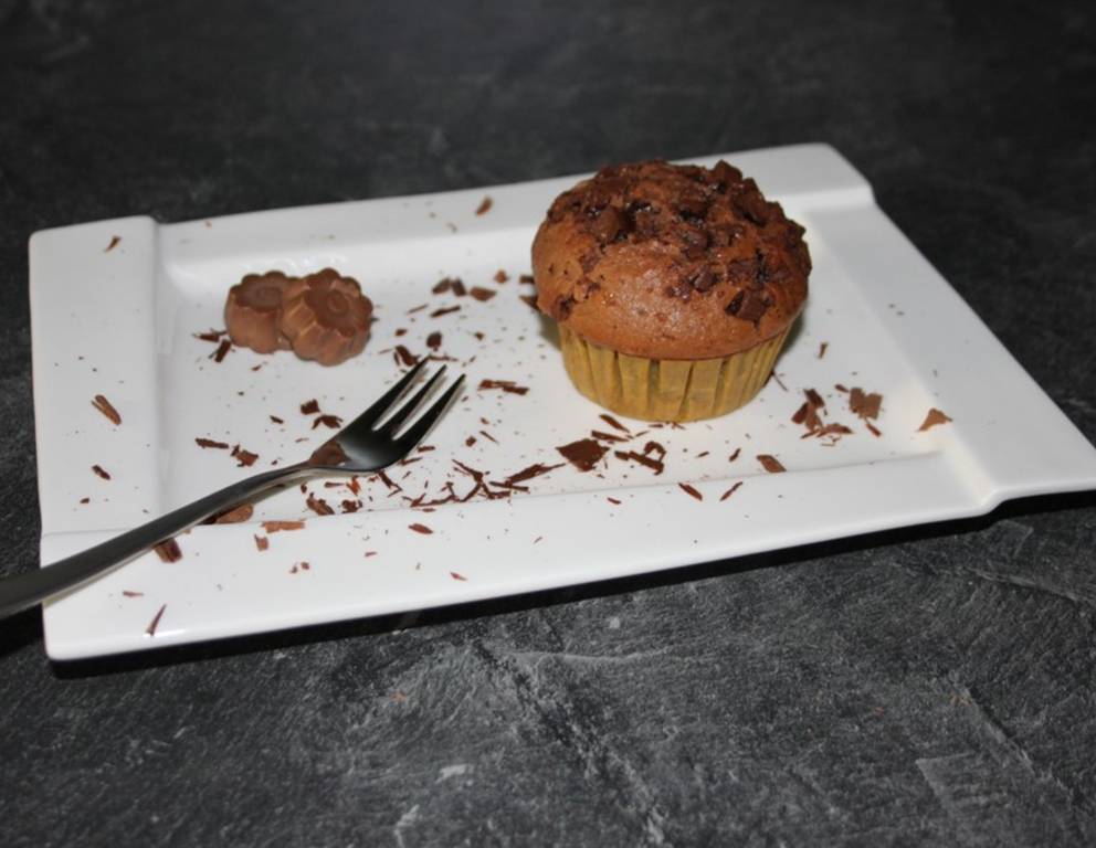 Schokomuffins mit weichem Kern (ohne Ei) Schokomuffins mit weichem Kern (ohne Ei)