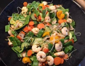 Gemüse-Garnelen-Wok Gemüse-Garnelen-Wok