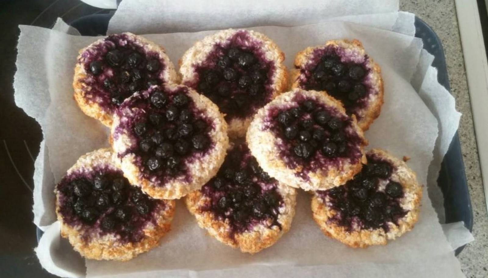 Kokoskekse mit Heidelbeeren Rezept - ichkoche.at Kokoskekse mit Heidelbeeren Rezept - ichkoche.at