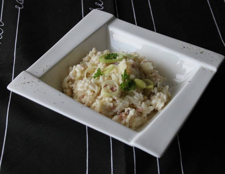 Risotto mit Lauch und Speck