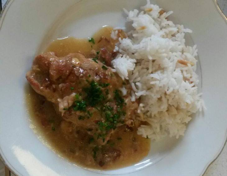 Gefülltes Kalbsschnitzel mit Basmati-Mandel-Reis