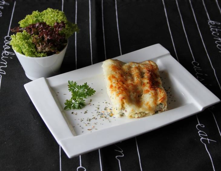 Cannelloni mit Schinken-Spinat-Fülle