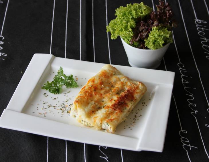 Cannelloni mit Ricotta-Schinken-Fülle