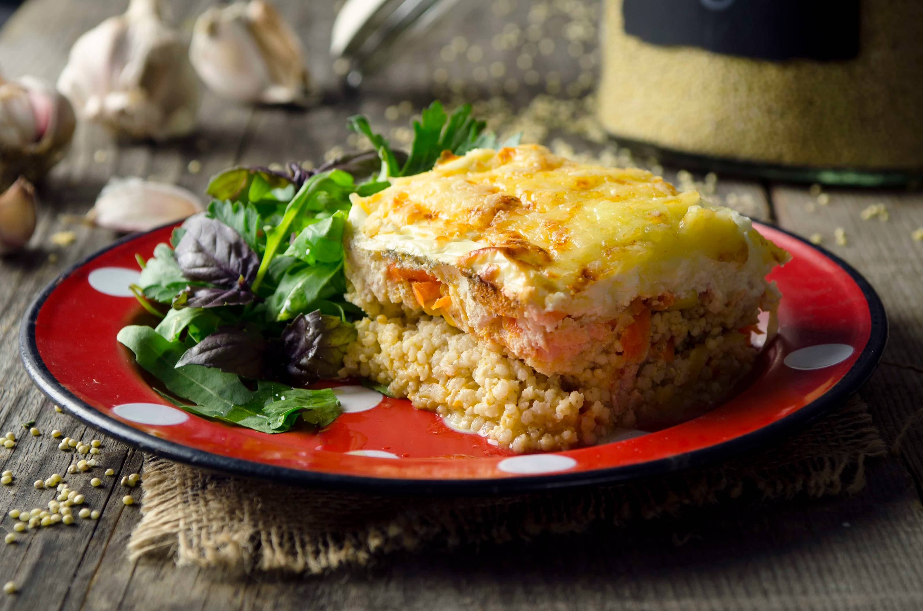 Hirselasagne mit Lachs Rezept