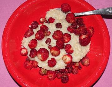 Brei mit Erdbeeren Brei mit Erdbeeren