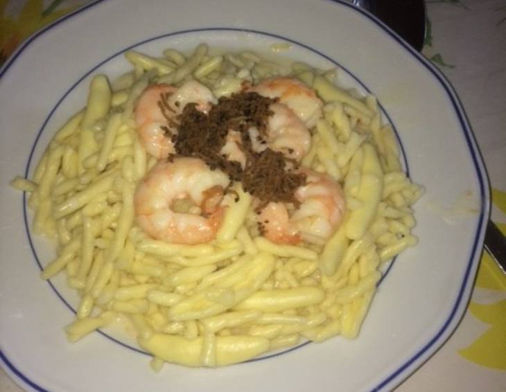 Nudeln mit Scampi und Trüffel