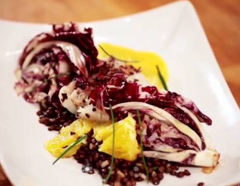 Gebratenes Fischfilet auf Linsen-Radicchio-Salat Rezept