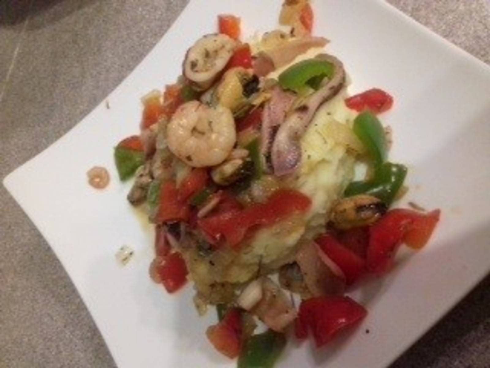 Paprika mit Meeresfrüchten