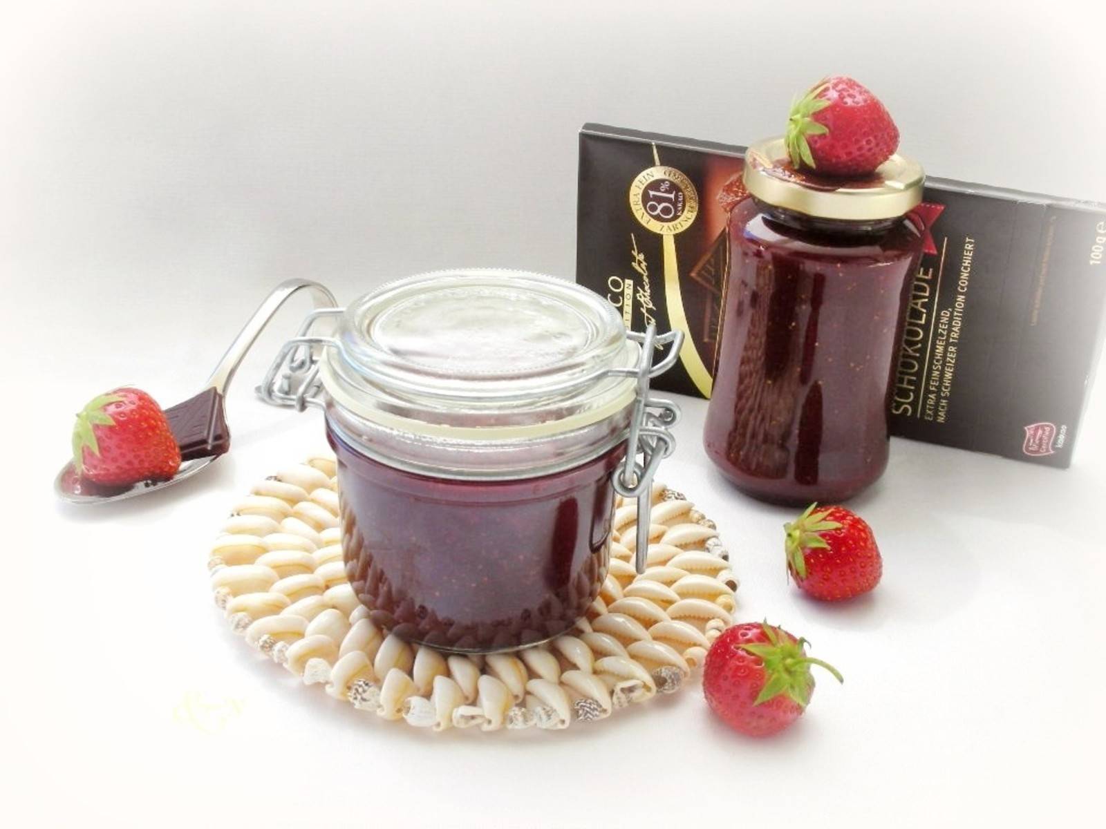 Erdbeermarmelade mit Bitterschokolade Rezept - ichkoche.ch Erdbeermarmelade mit Bitterschokolade Rezept - ichkoche.ch