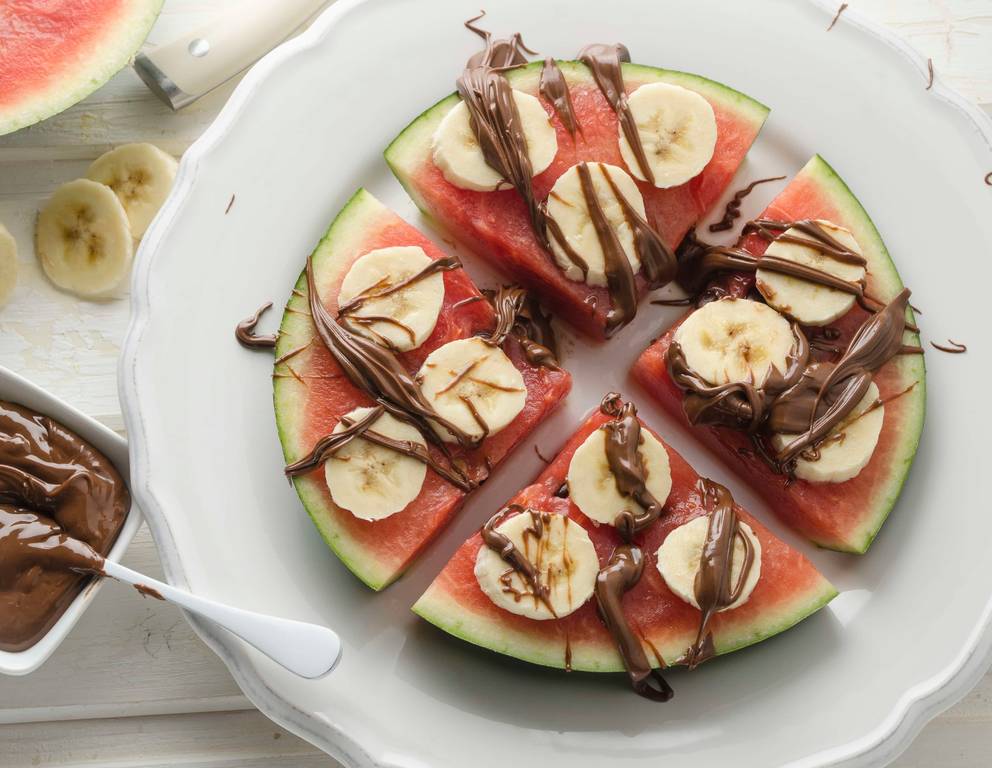 Wassermelonen-Pizza mit Nutella Wassermelonen-Pizza mit Nutella