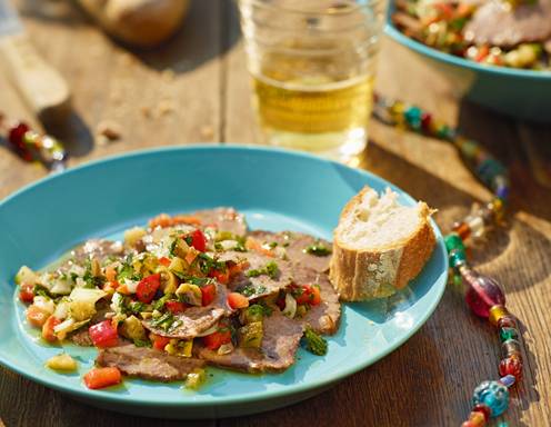 lombo ao vinagrete Kaltes mariniertes Rindfleisch Rezept