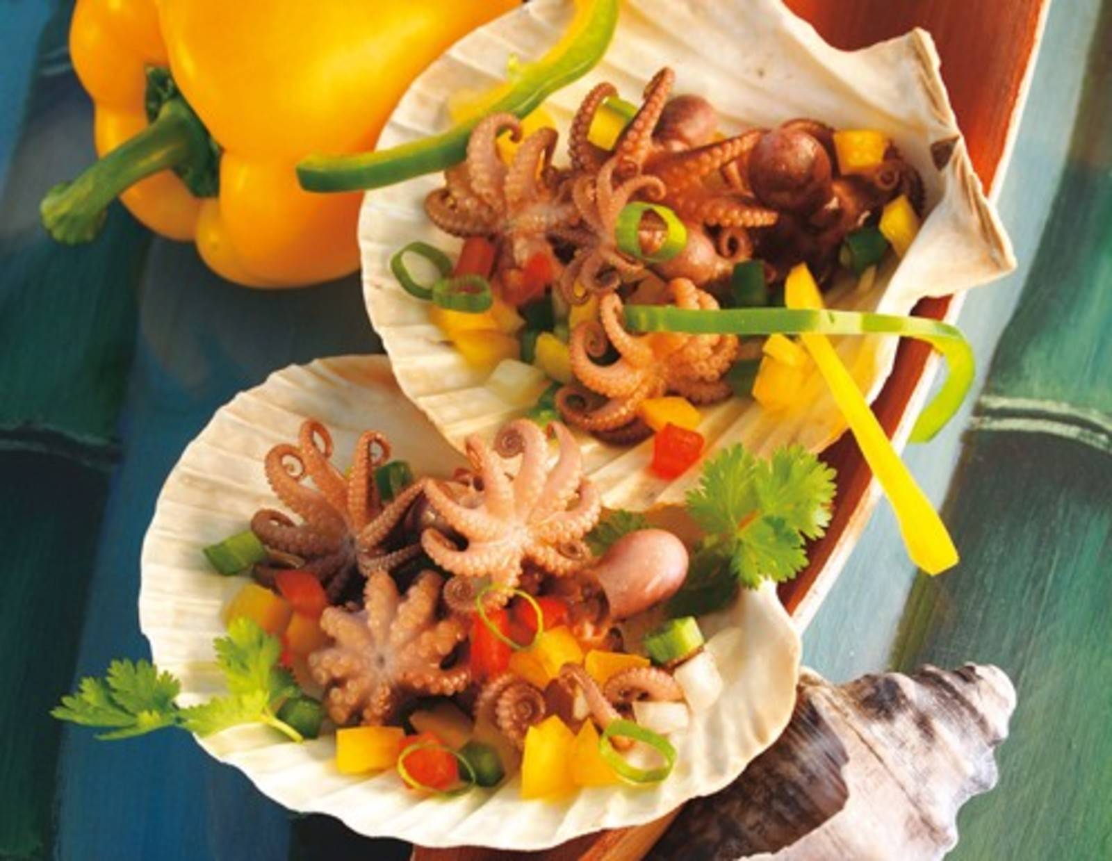 Vinagrete de polvo Tintenfisch-Vorspeise Rezept