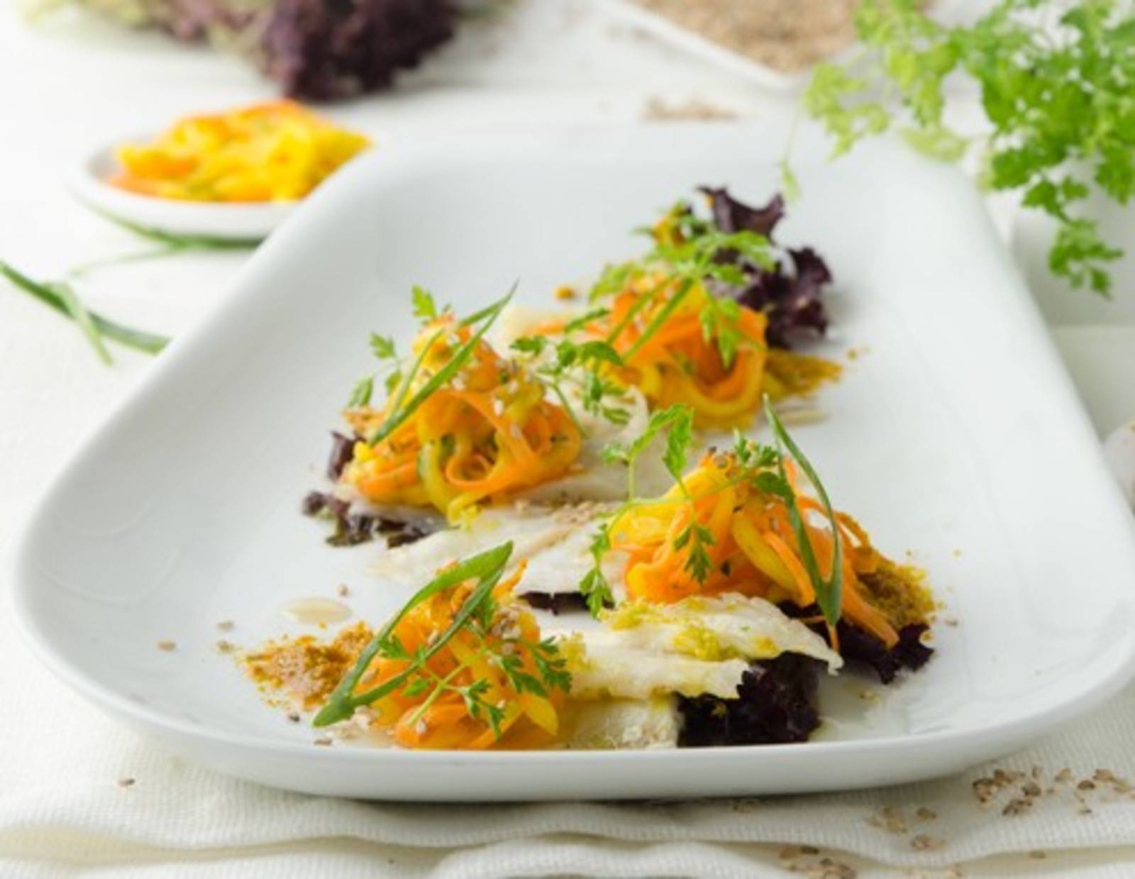 Seeteufel-Ceviche mit Muscheln und Mango Rezept