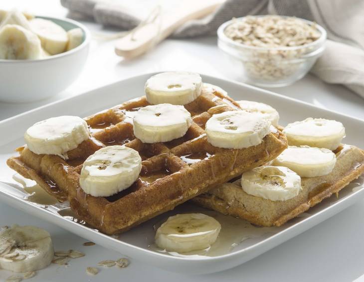 Haferflocken-Bananen-Waffeln