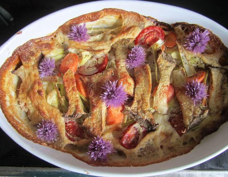 Gemüseauflauf mit Kräuterseitlingen Gemüseauflauf mit Kräuterseitlingen