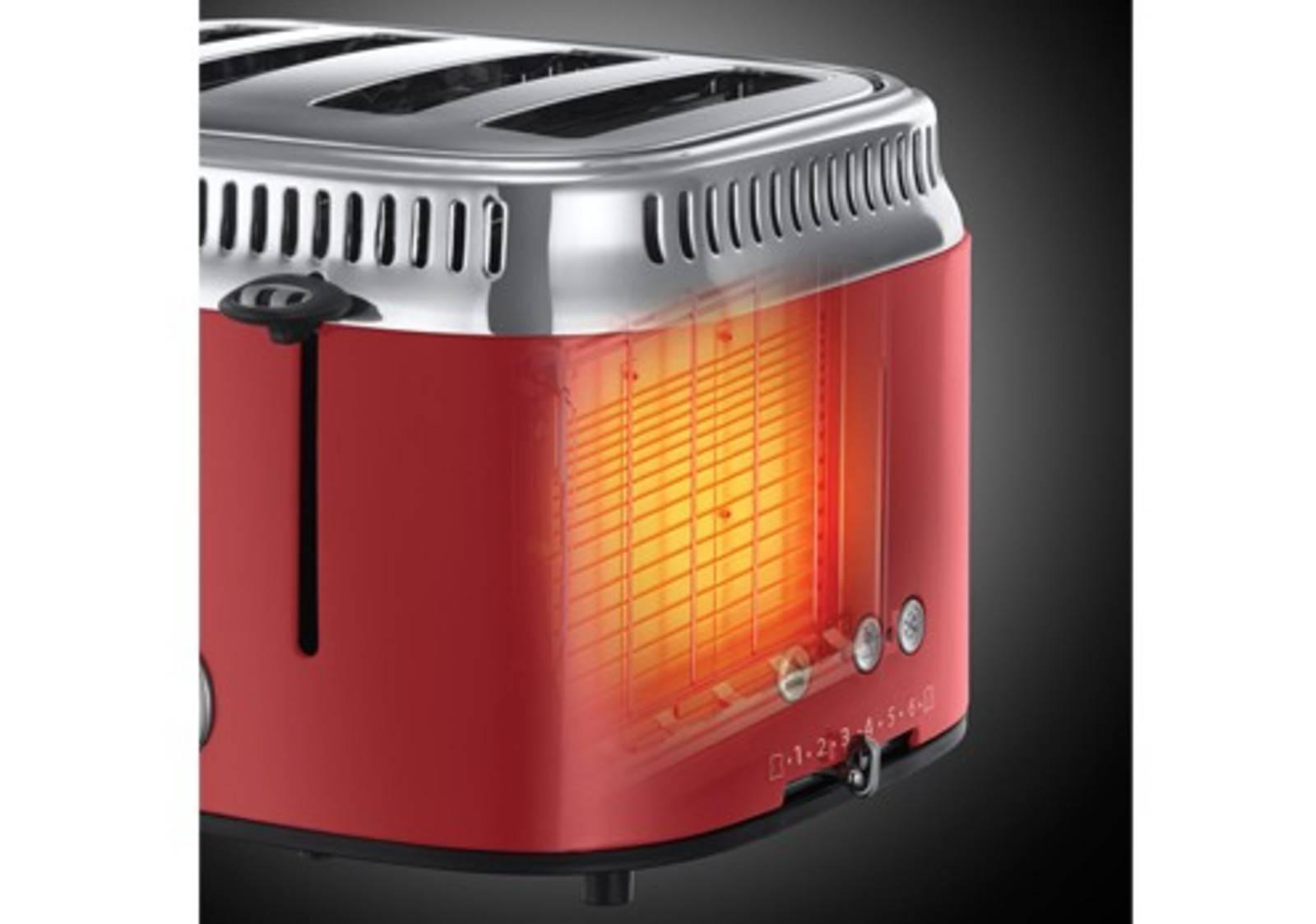 Retro Ribbon Red 4-Schlitz-Toaster von Russell Hobbs 5