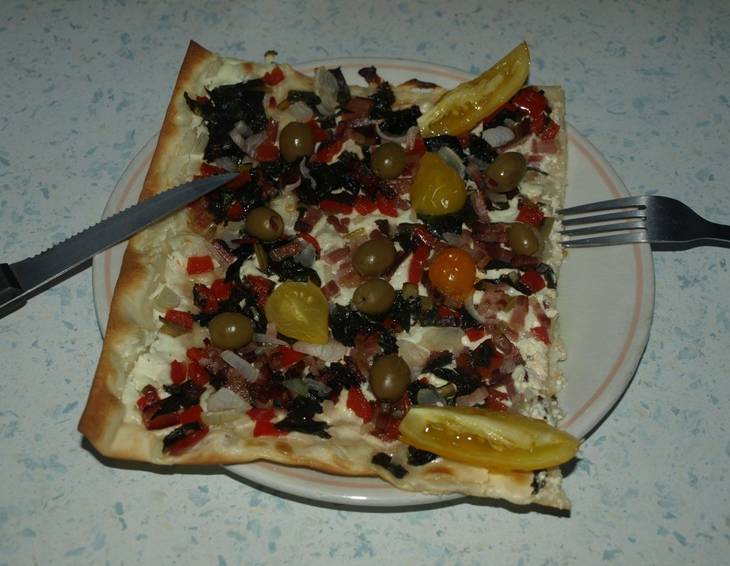 Flammkuchen mit Mangold