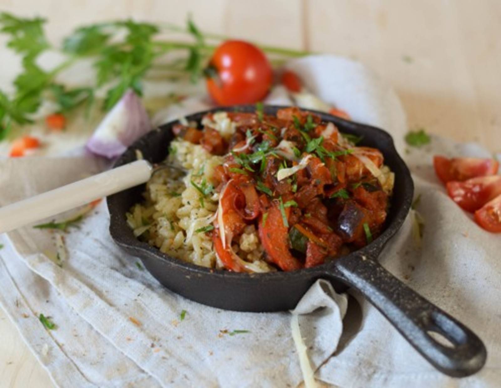 Veganes Reis-Ratatouille Rezept