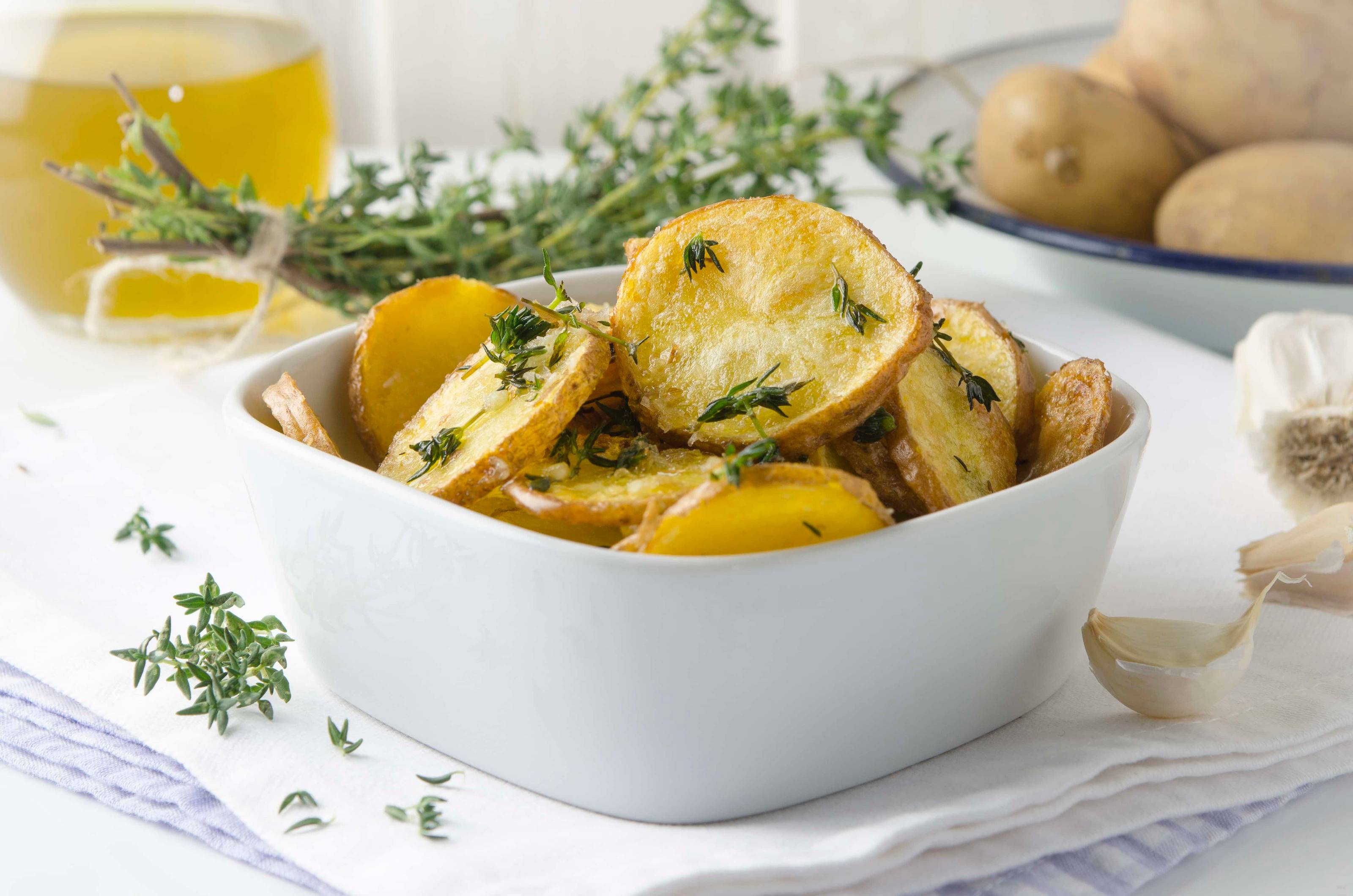 Braterdäpfel mit Knoblauch