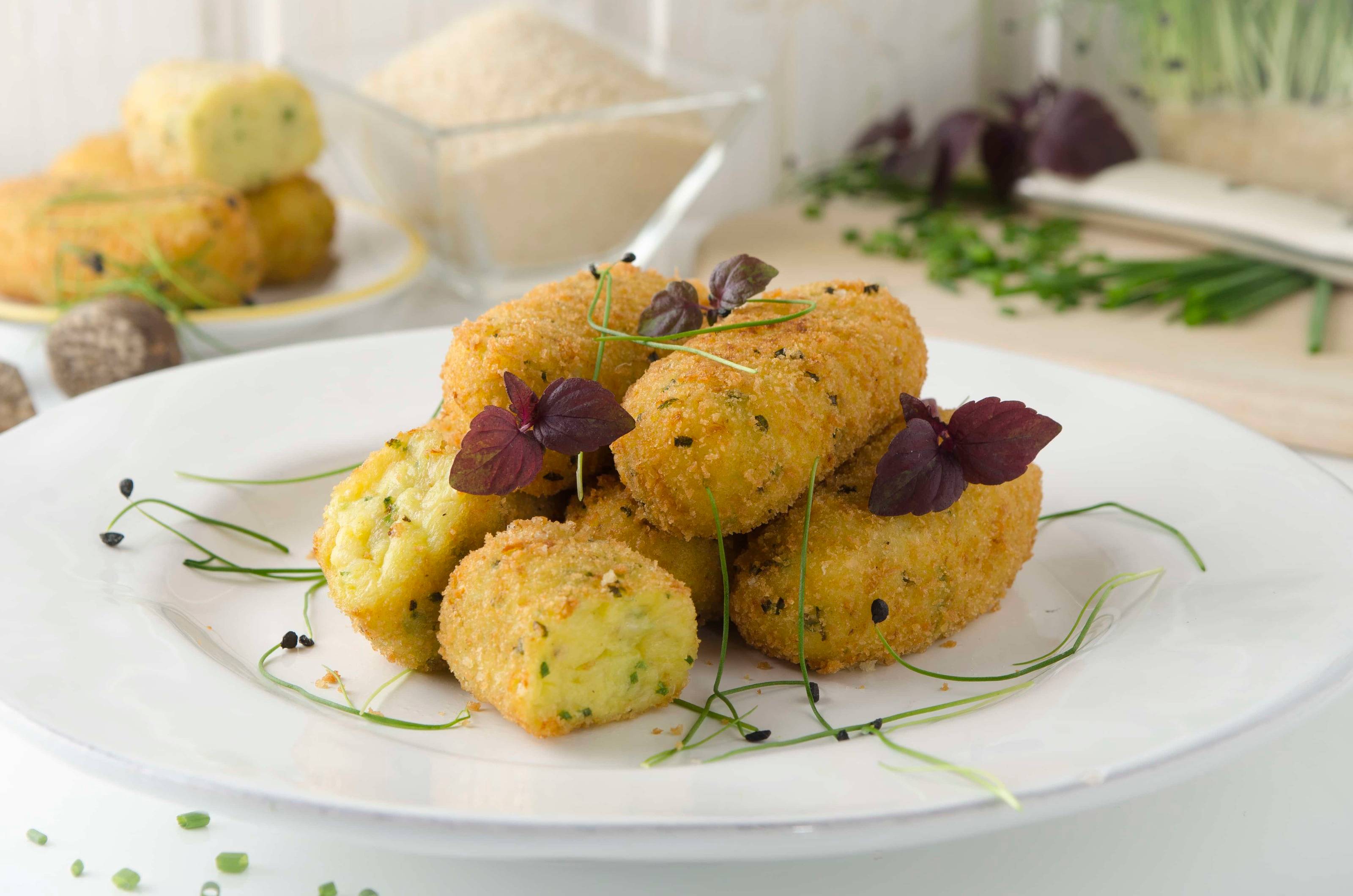 Erdäpfelkroketten mit Parmesankäse