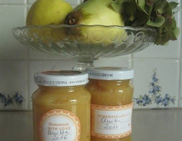 Quittenmarmelade mit Orangenstreifen