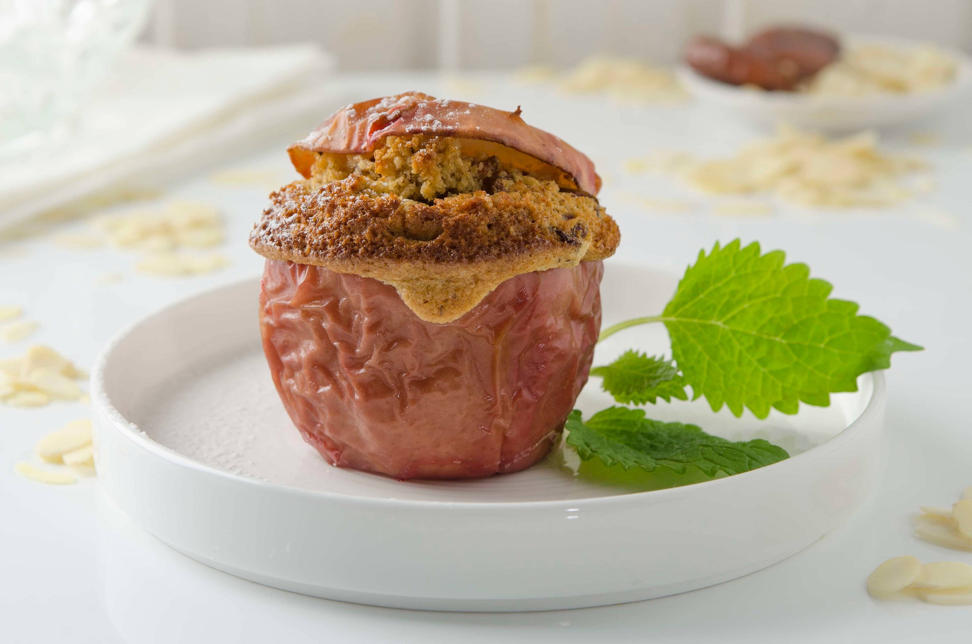 Bratapfel gefüllt mit Datteln und Maroni aus der Heißluftfritteuse