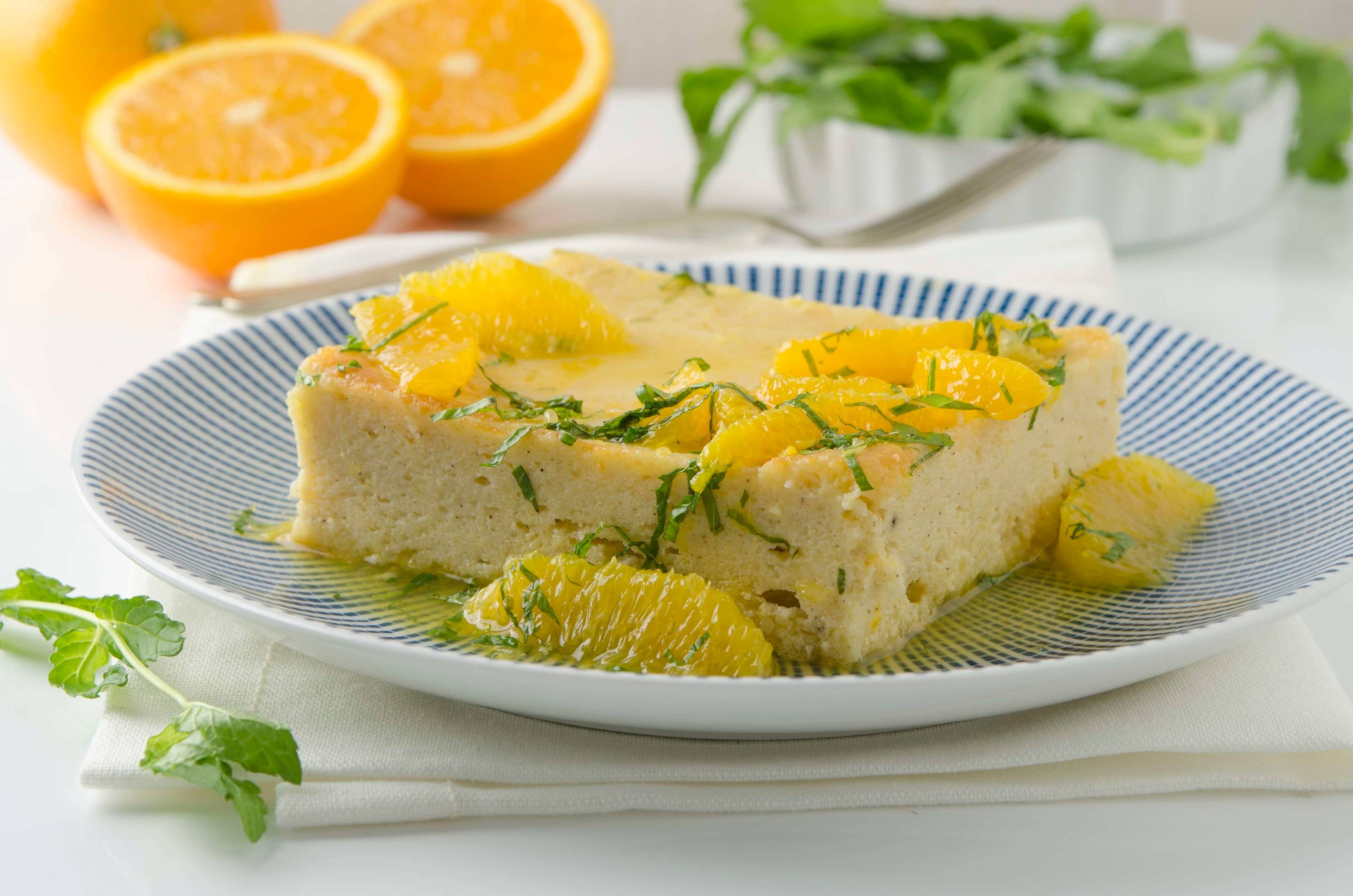 Süßer Erdäpfelauflauf mit marinierten Blutorangen Rezept aus der Heissluftfritteuse