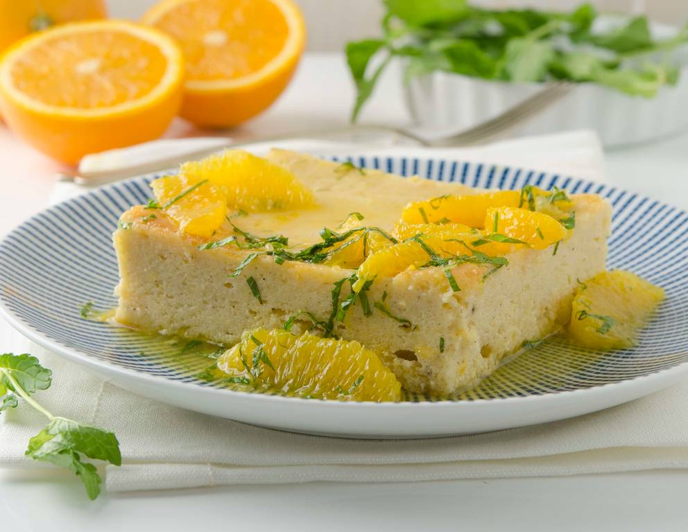 Süßer Erdäpfelauflauf mit marinierten Blutorangen aus der Heißluftfritteuse Süßer Erdäpfelauflauf mit marinierten Blutorangen aus der Heißluftfritteuse