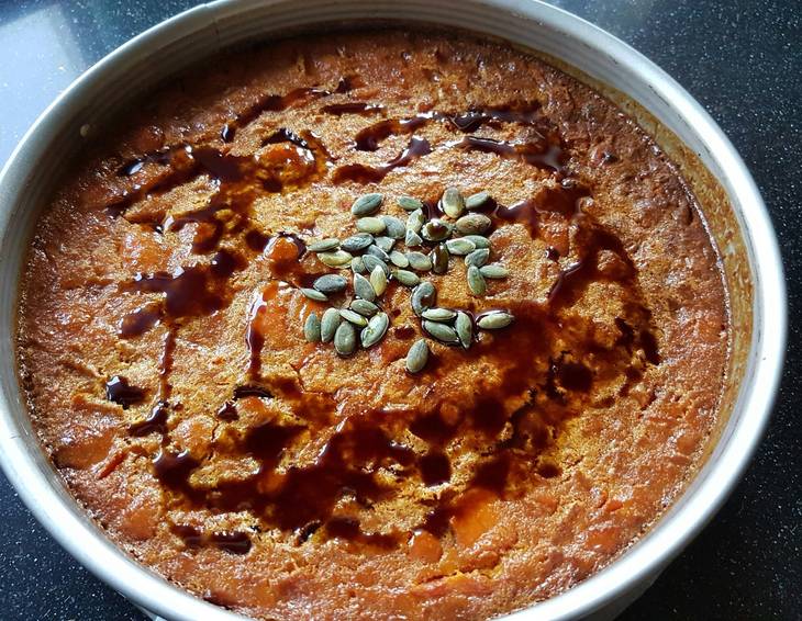 Kürbistarte mit süß-saurem Kürbis und Kürbiskernöl-Obers Kürbistarte mit süß-saurem Kürbis und Kürbiskernöl-Obers