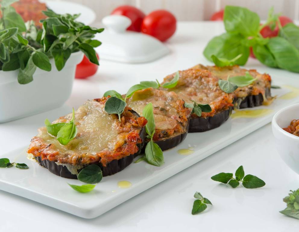 Gebackene Aubergine aus der Heißluftfritteuse Gebackene Aubergine aus der Heißluftfritteuse