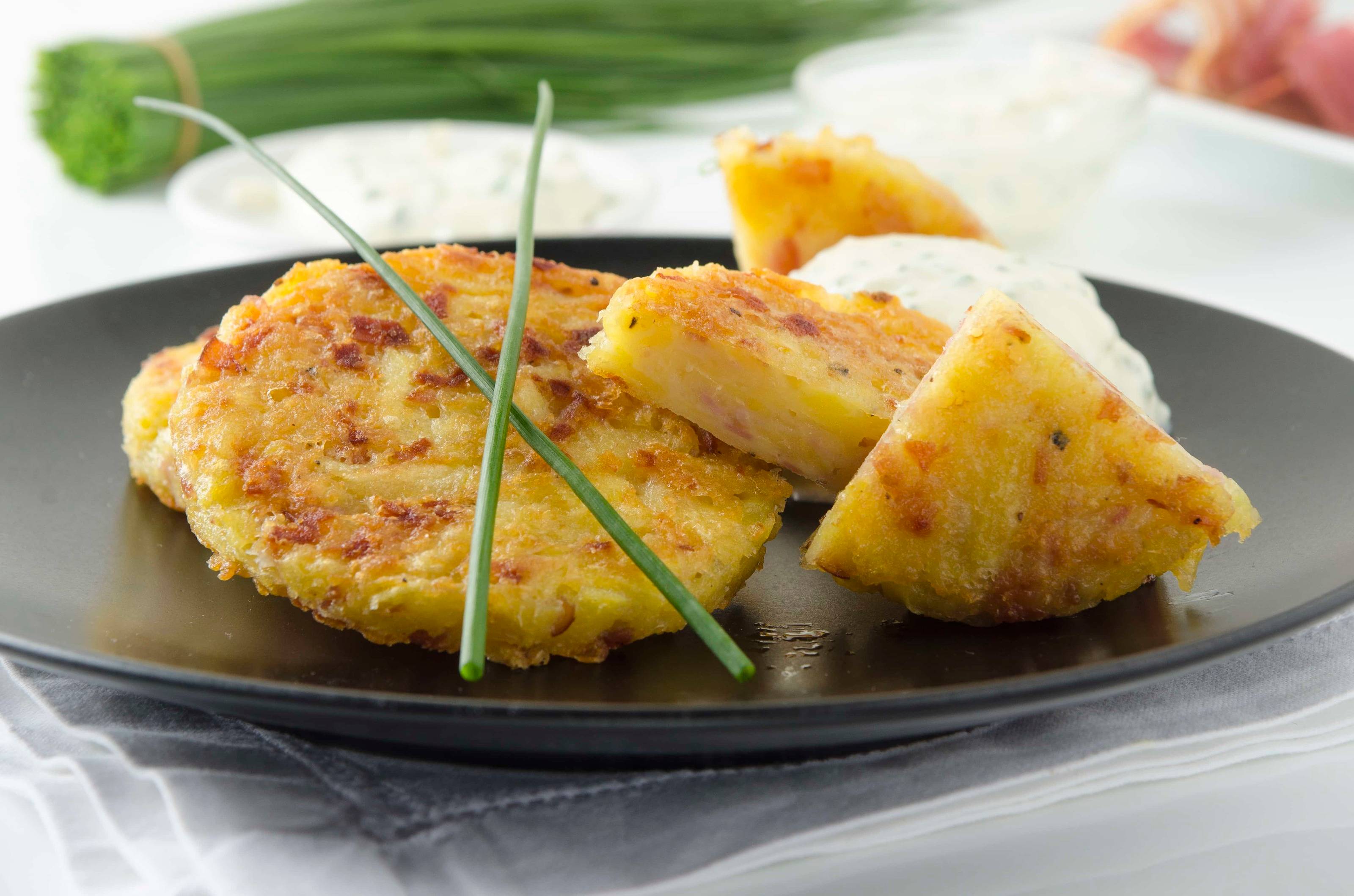 Schinken-Käse-Erdäpfelpuffer