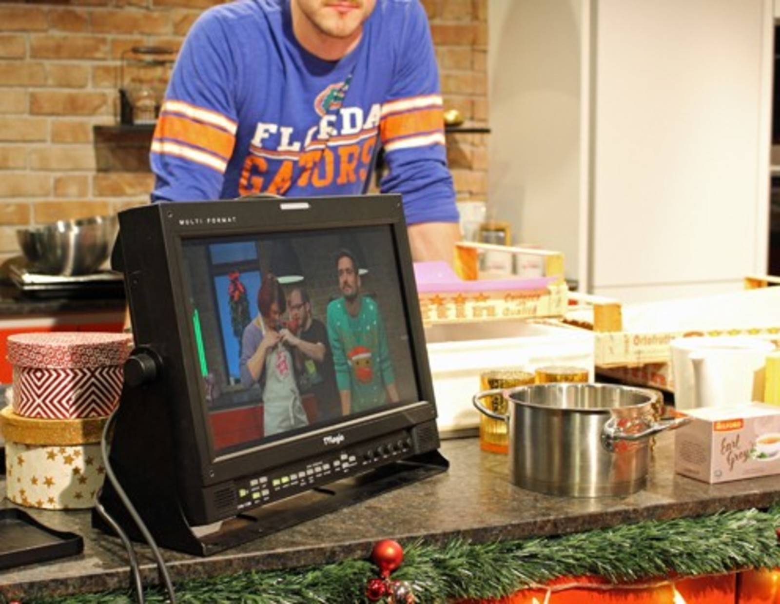 Action beim Dreh "Kekserlzeit - Backen mit den Stars".