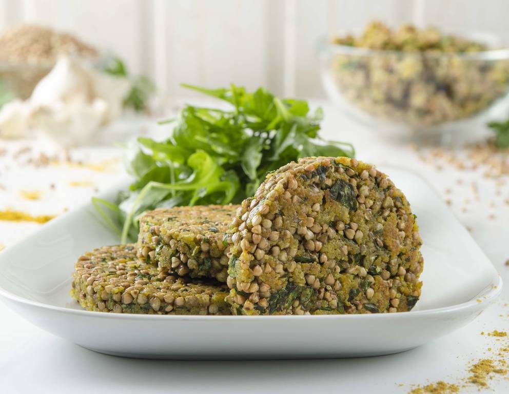 Leichte Buchweizenlaibchen aus der Heißluftfritteuse Leichte Buchweizenlaibchen aus der Heißluftfritteuse