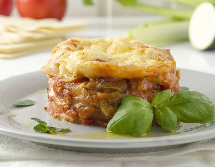 Vegetarische Gemüselasagne aus der Heißluftfritteuse Vegetarische Gemüselasagne aus der Heißluftfritteuse