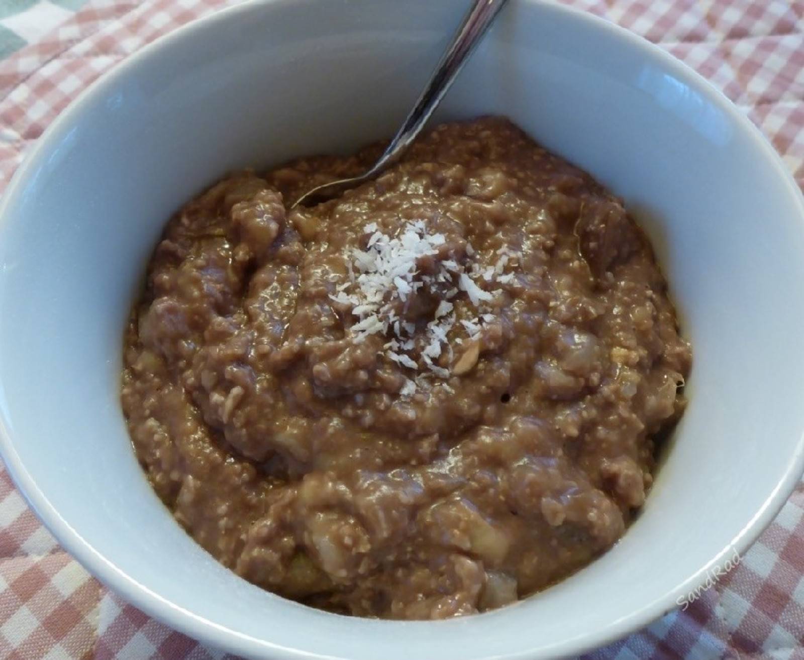 Birnen-Schoko-Kokos Porridge